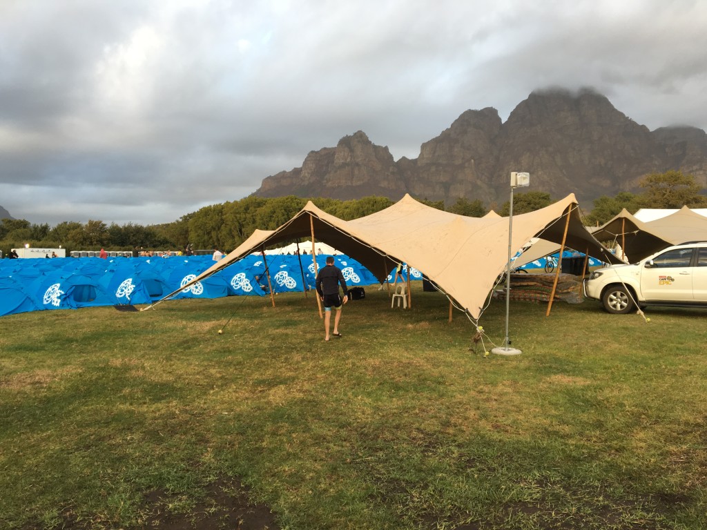 View from the race village in Boschendal. 